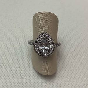 Pear Shaped Halo Ring